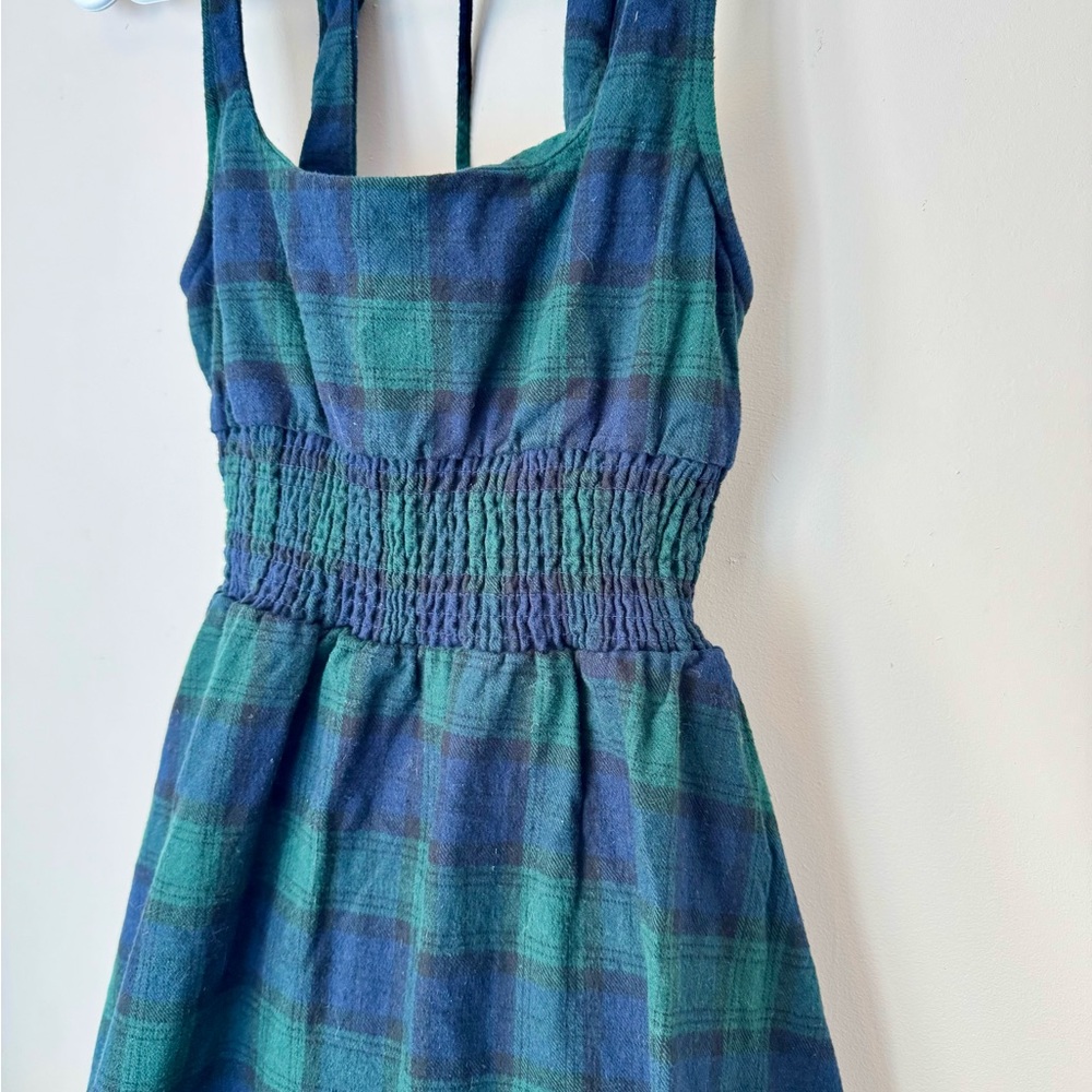 Hill House Cher Mini Dress Black Watch Tartan Cotton Flannel Size S - Picture 8 of 11